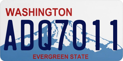WA license plate ADQ7011