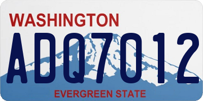 WA license plate ADQ7012