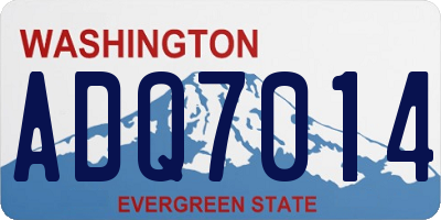 WA license plate ADQ7014