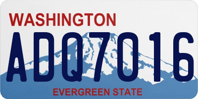 WA license plate ADQ7016