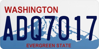 WA license plate ADQ7017