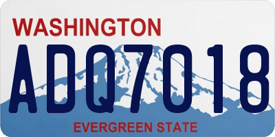 WA license plate ADQ7018