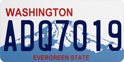 WA license plate ADQ7019