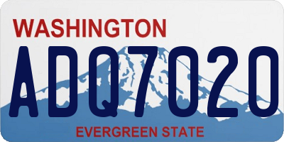 WA license plate ADQ7020