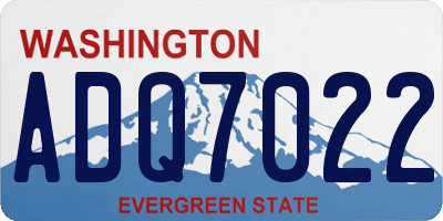WA license plate ADQ7022