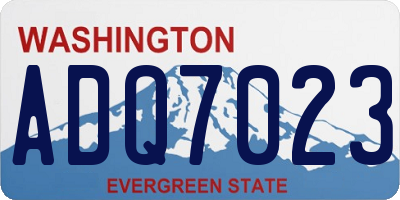 WA license plate ADQ7023