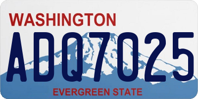 WA license plate ADQ7025