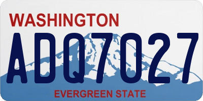 WA license plate ADQ7027