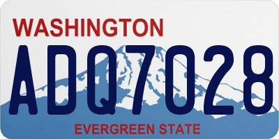 WA license plate ADQ7028