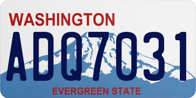 WA license plate ADQ7031