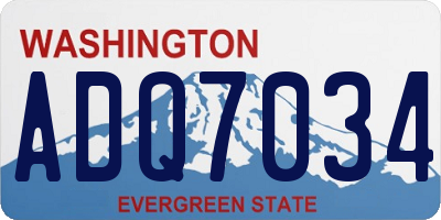 WA license plate ADQ7034