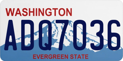 WA license plate ADQ7036