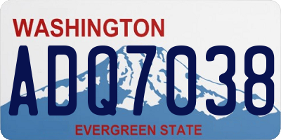 WA license plate ADQ7038