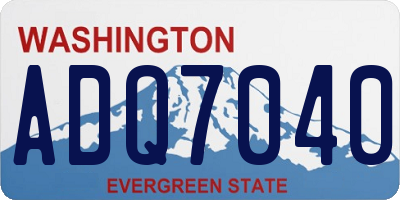 WA license plate ADQ7040