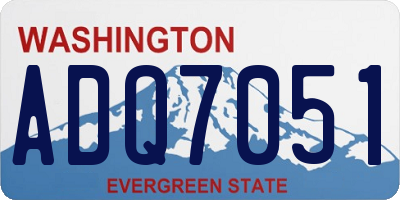 WA license plate ADQ7051