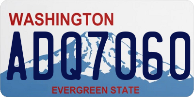 WA license plate ADQ7060