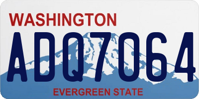 WA license plate ADQ7064