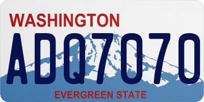 WA license plate ADQ7070