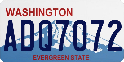 WA license plate ADQ7072