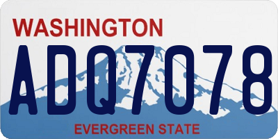 WA license plate ADQ7078