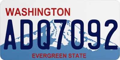WA license plate ADQ7092