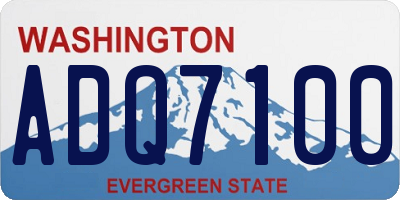 WA license plate ADQ7100