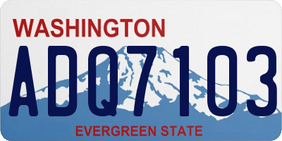 WA license plate ADQ7103