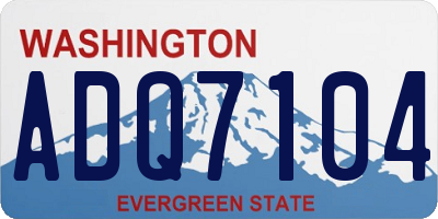 WA license plate ADQ7104