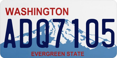 WA license plate ADQ7105