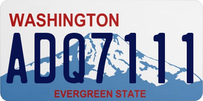 WA license plate ADQ7111