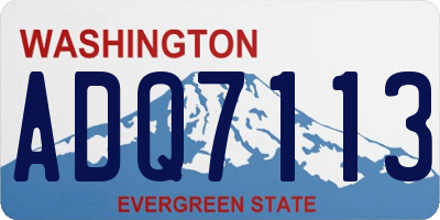 WA license plate ADQ7113