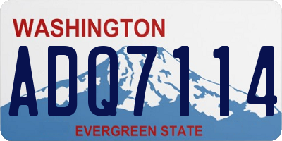 WA license plate ADQ7114