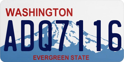 WA license plate ADQ7116