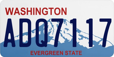 WA license plate ADQ7117