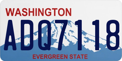WA license plate ADQ7118