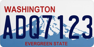 WA license plate ADQ7123