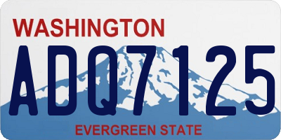 WA license plate ADQ7125