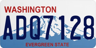 WA license plate ADQ7128