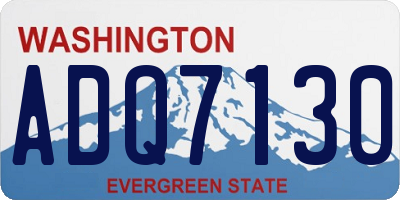WA license plate ADQ7130