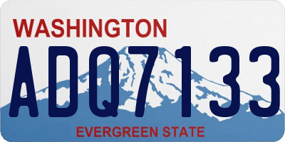 WA license plate ADQ7133