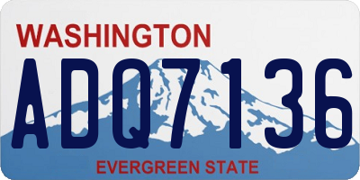 WA license plate ADQ7136