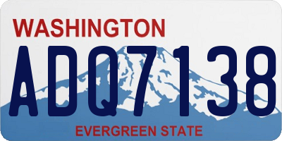 WA license plate ADQ7138