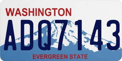 WA license plate ADQ7143