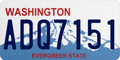 WA license plate ADQ7151