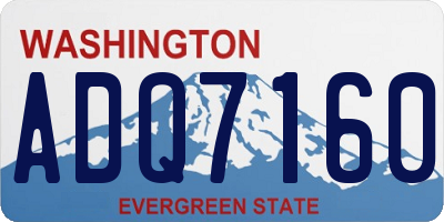 WA license plate ADQ7160