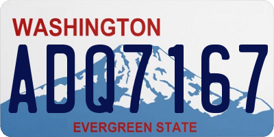 WA license plate ADQ7167