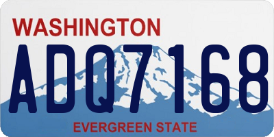 WA license plate ADQ7168