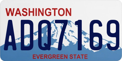 WA license plate ADQ7169