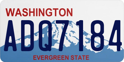 WA license plate ADQ7184