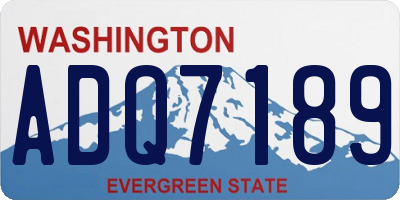 WA license plate ADQ7189